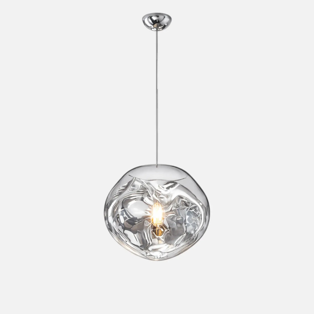 Rise-Light Silber / 20 cm Moderne Pendelleuchte aus Glas