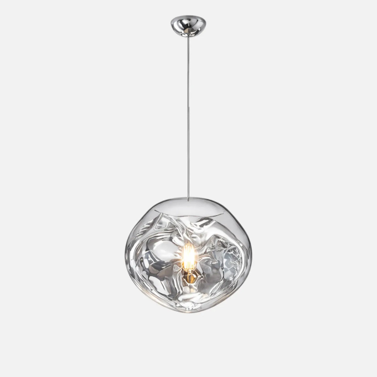 Rise-Light Silber / 20 cm Moderne Pendelleuchte aus Glas