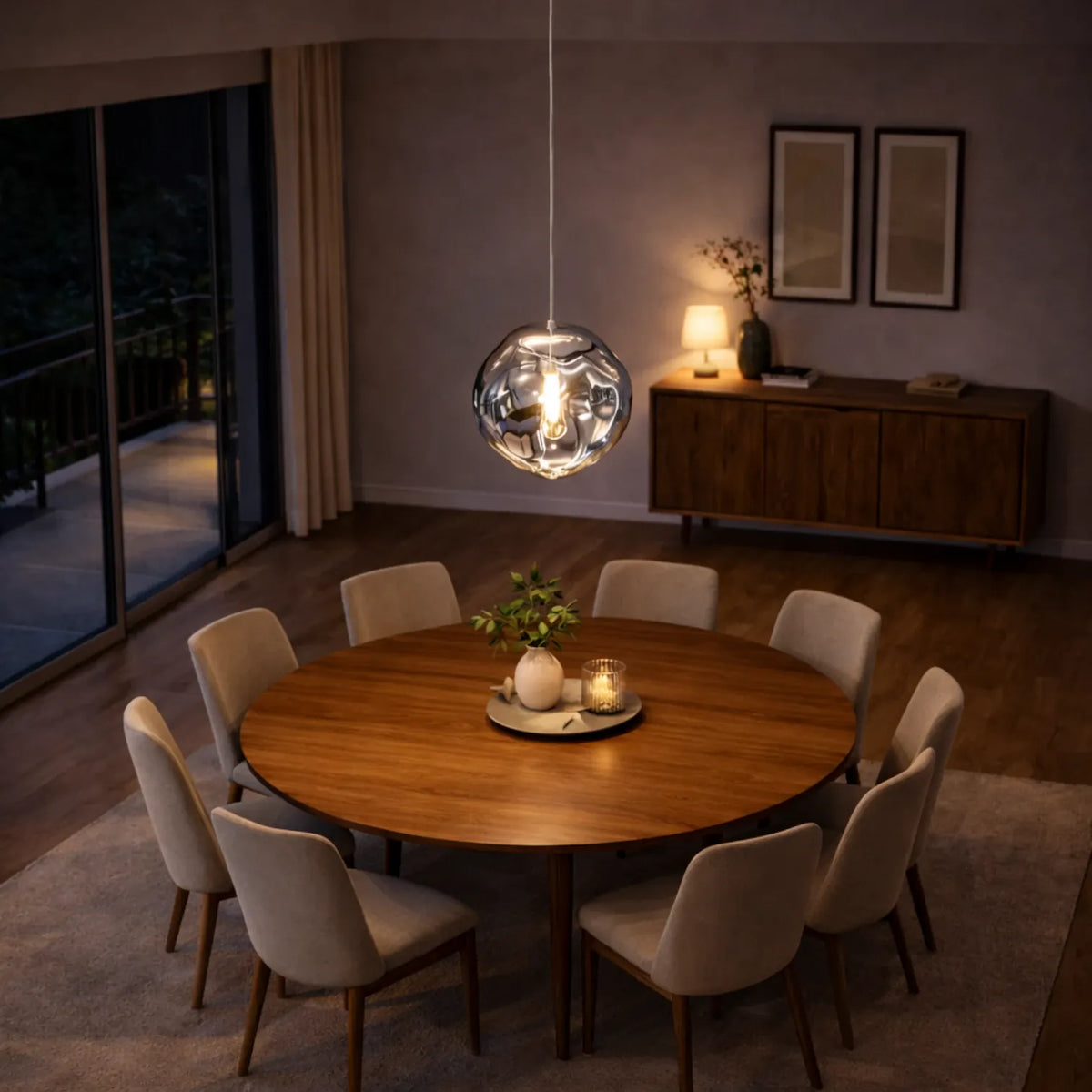 Rise-Light Moderne Pendelleuchte aus Glas
