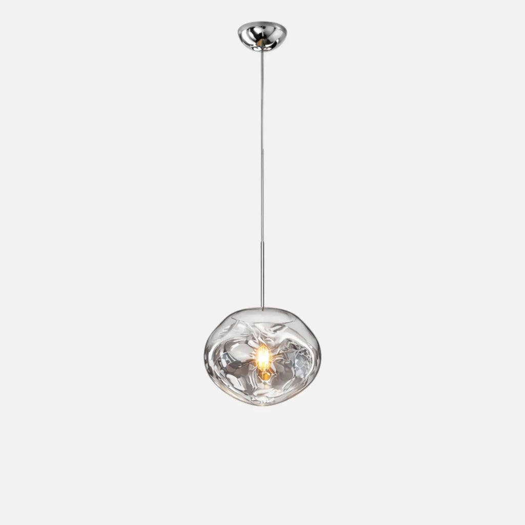 Rise-Light Silber / 15 cm Moderne Pendelleuchte aus Glas
