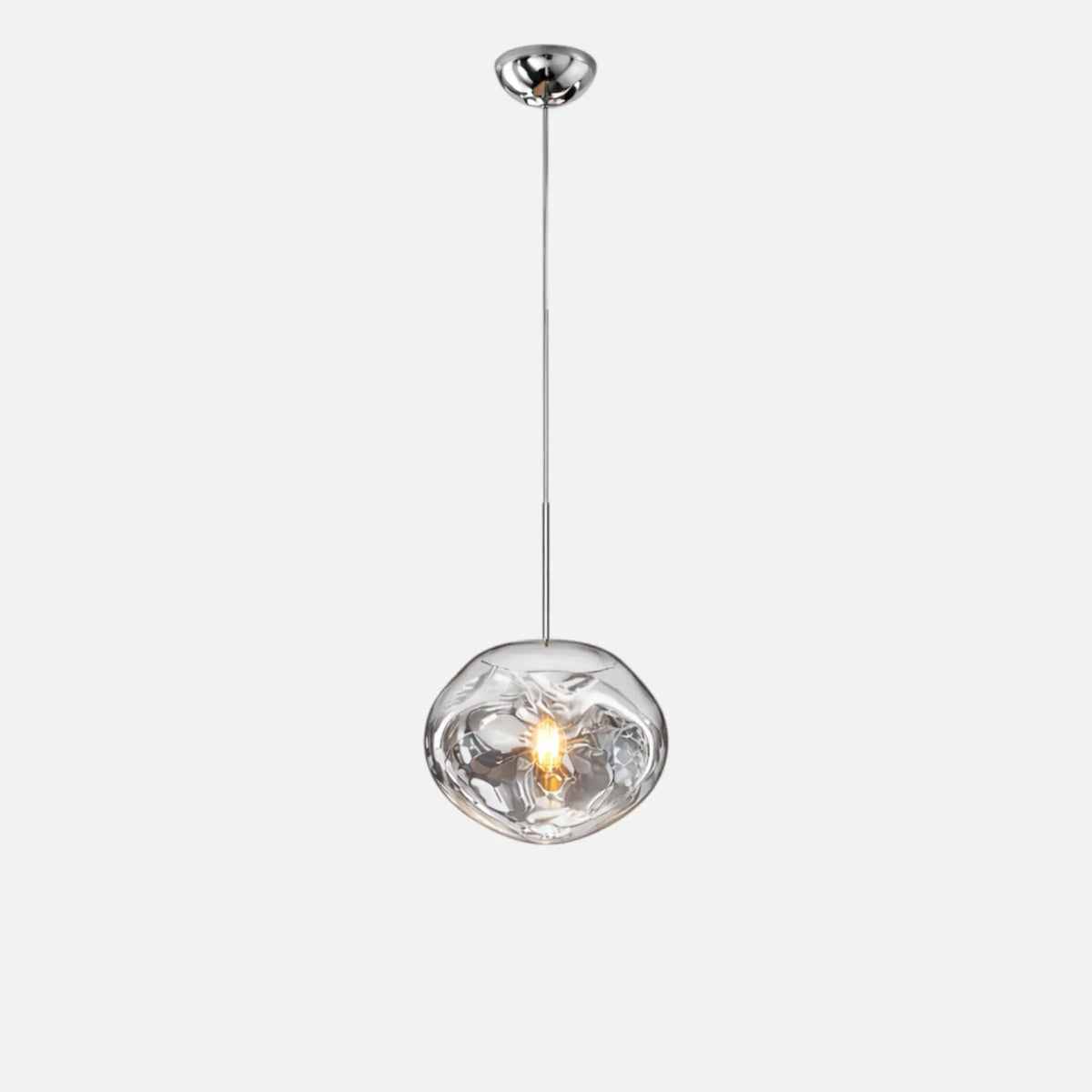 Rise-Light Silber / 15 cm Moderne Pendelleuchte aus Glas