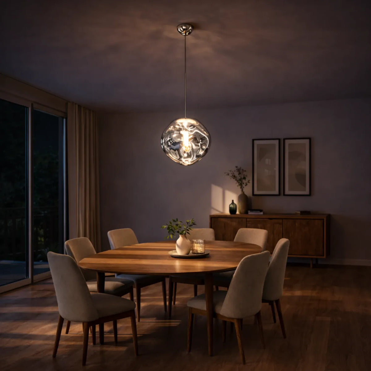 Rise-Light Moderne Pendelleuchte aus Glas
