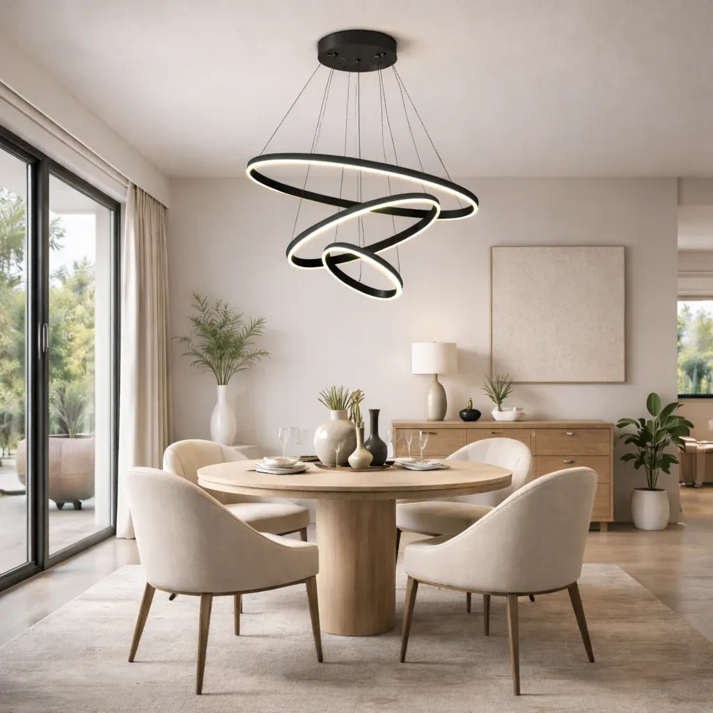 Rise-Light Schwarz / 2 Moderne pendelleuchten
