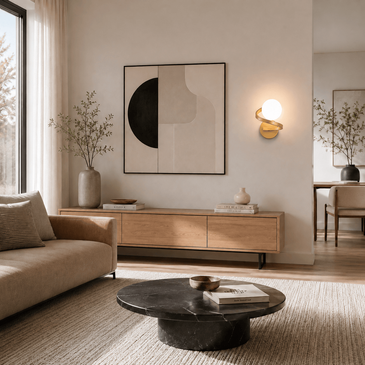 Rise-Light Gold Moderne spiralförmige LED-Wandleuchte für Schlafzimmer und Wohnzimmer