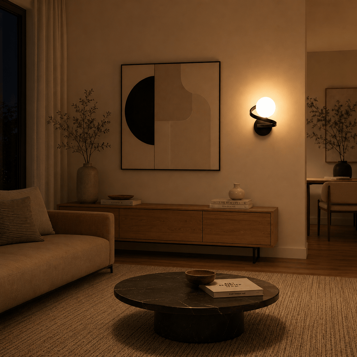Rise-Light Moderne spiralförmige LED-Wandleuchte für Schlafzimmer und Wohnzimmer