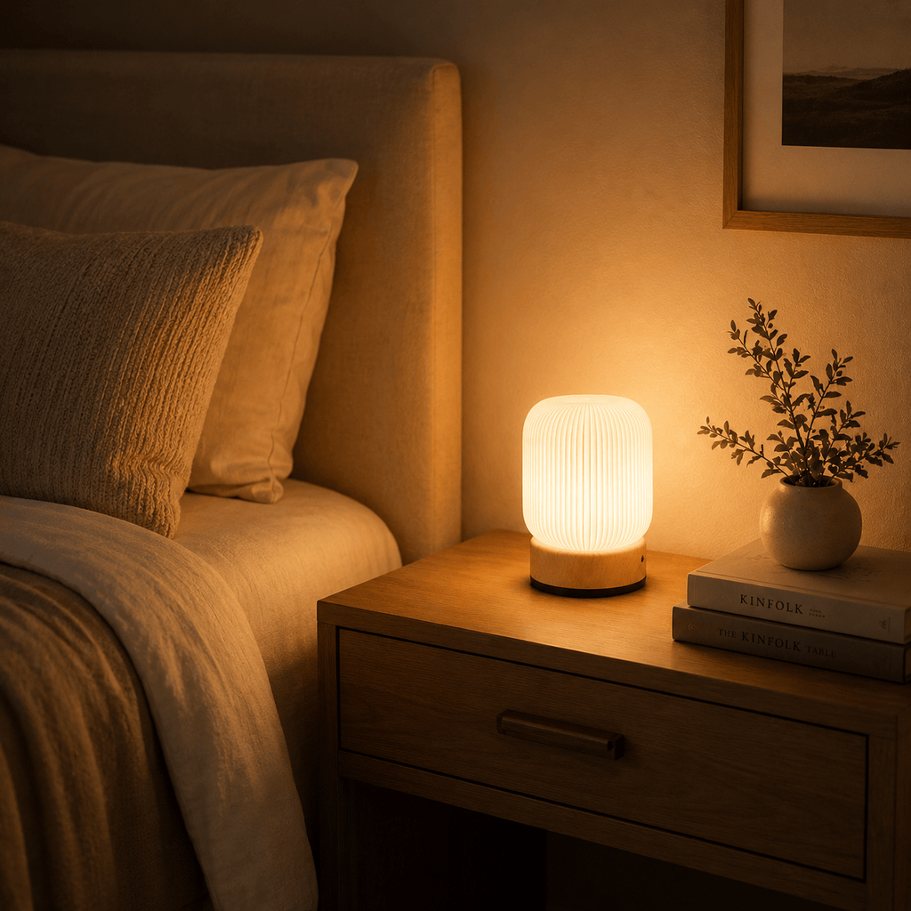 Rise-Light bois Origami Tischlampe LED, Design Tischleuchte modern