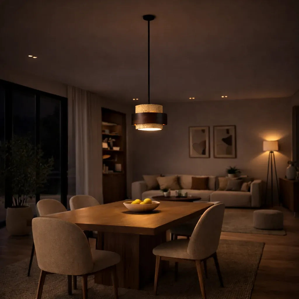 Rise-Light Braun Pendelleuchte holz design