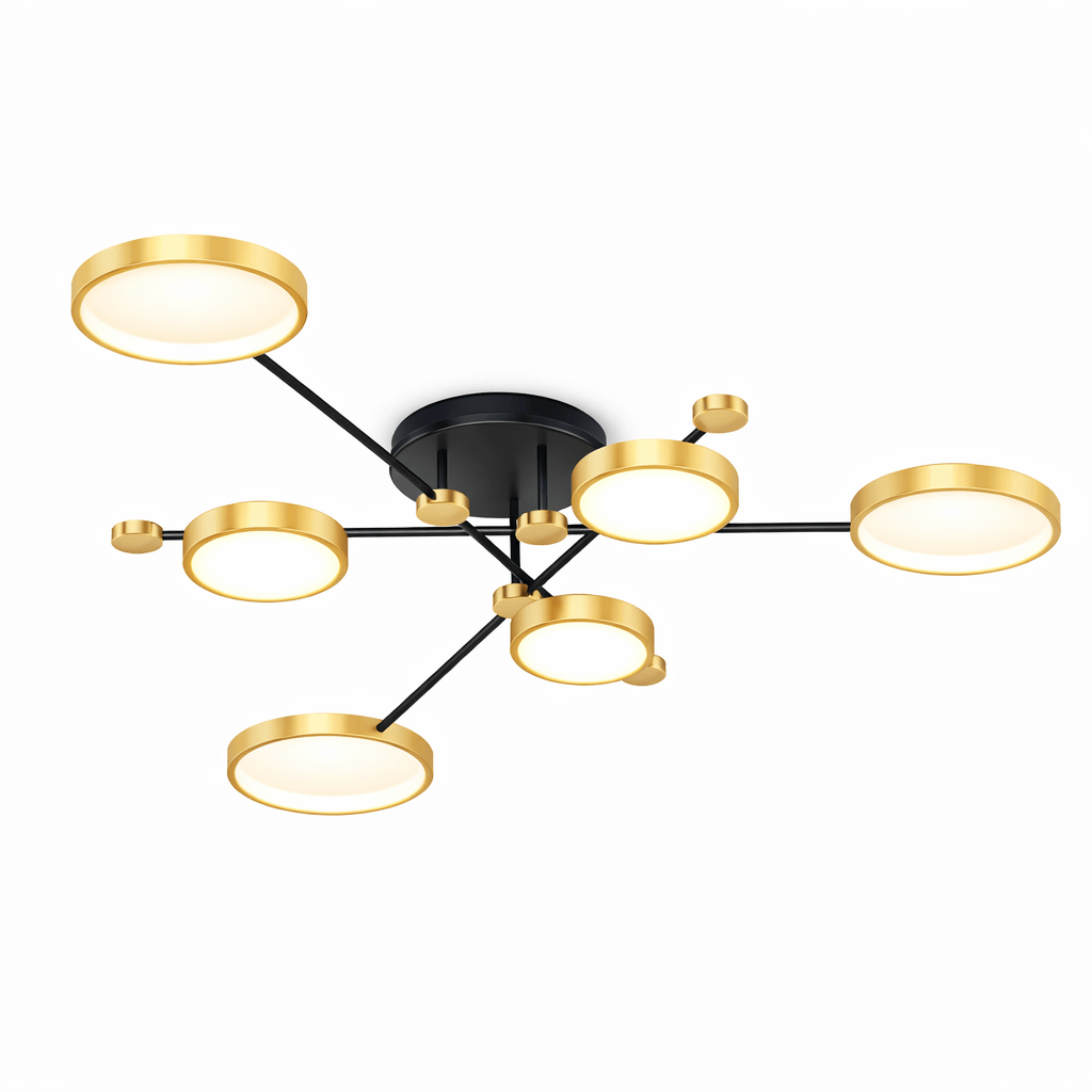 Rise-Light Gold / 6 Pendelleuchte rustikal