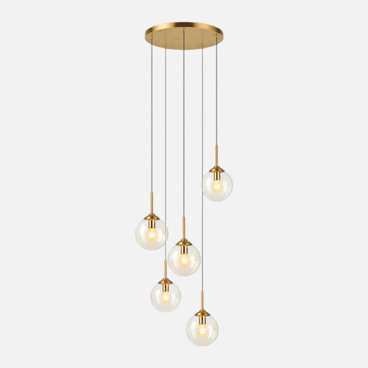 Rise-Light Transparent / 5 Pendelleuchte vintage