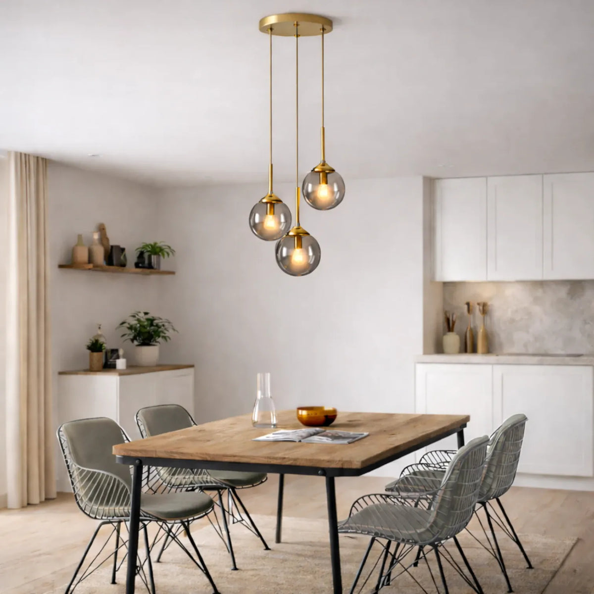 Rise-Light Grau / 1 Pendelleuchte vintage