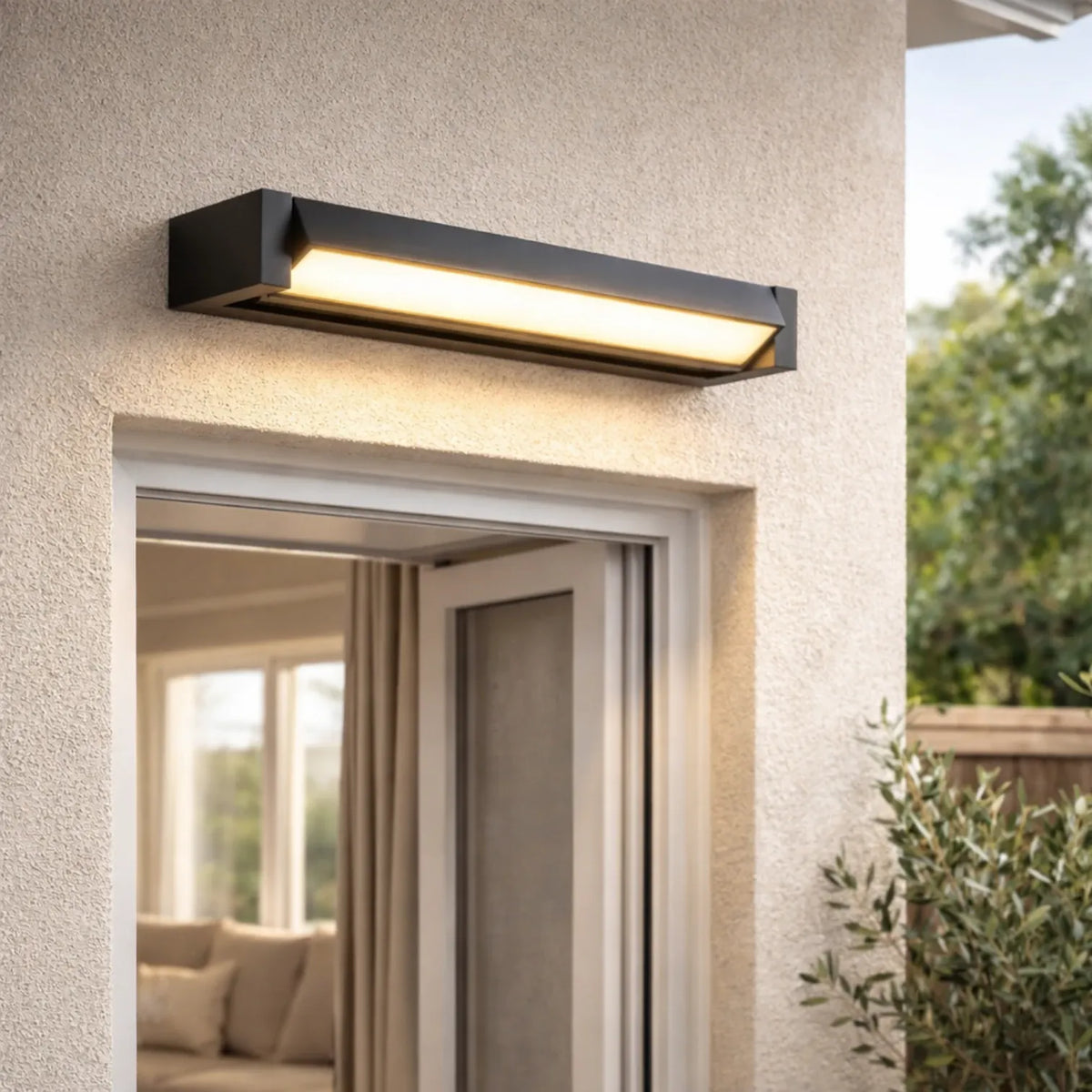 Rise-Light Schwarz Schmale LED Wandleuchte Außen