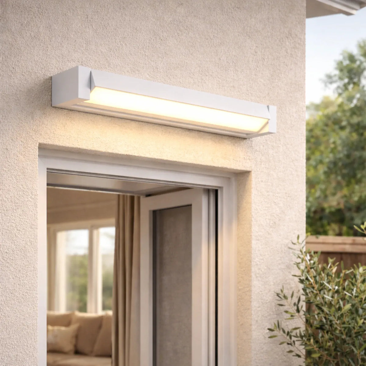 Rise-Light Weiß Schmale LED Wandleuchte Außen