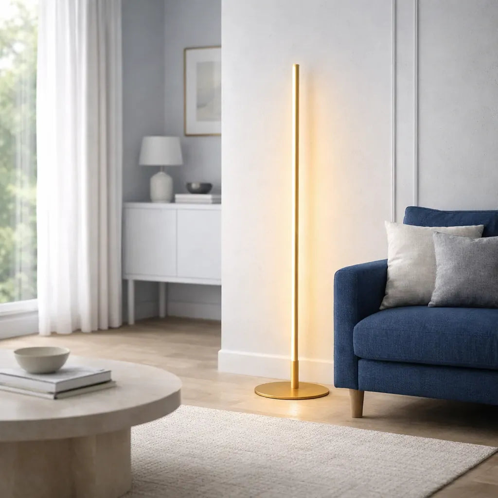 Rise-Light Gold Stehlampe dimmbar