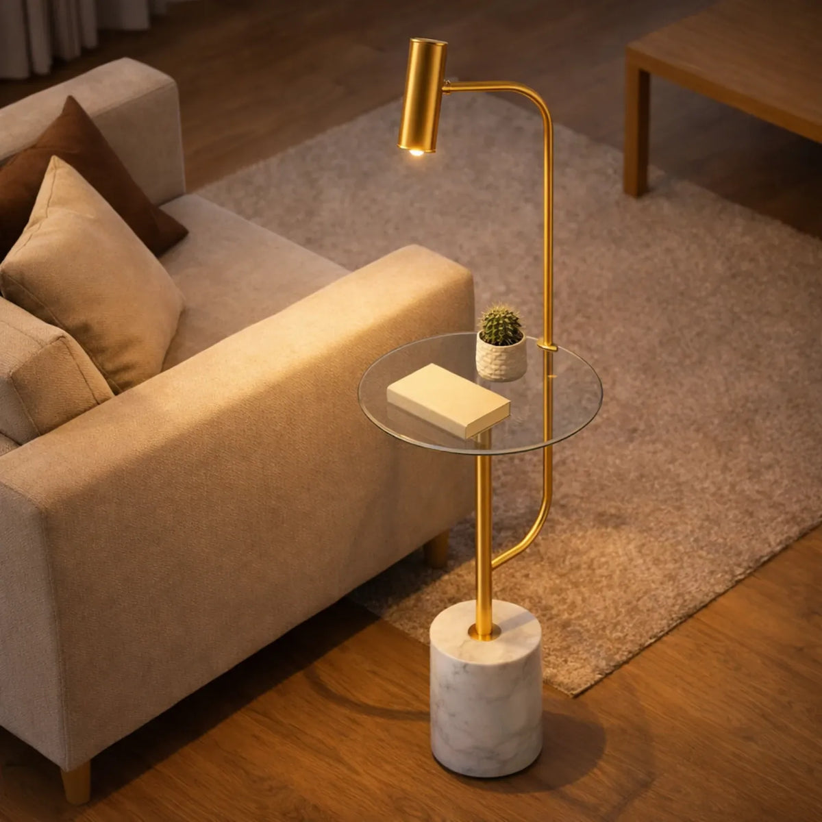 Rise-Light Stehlampe Mit Tisch