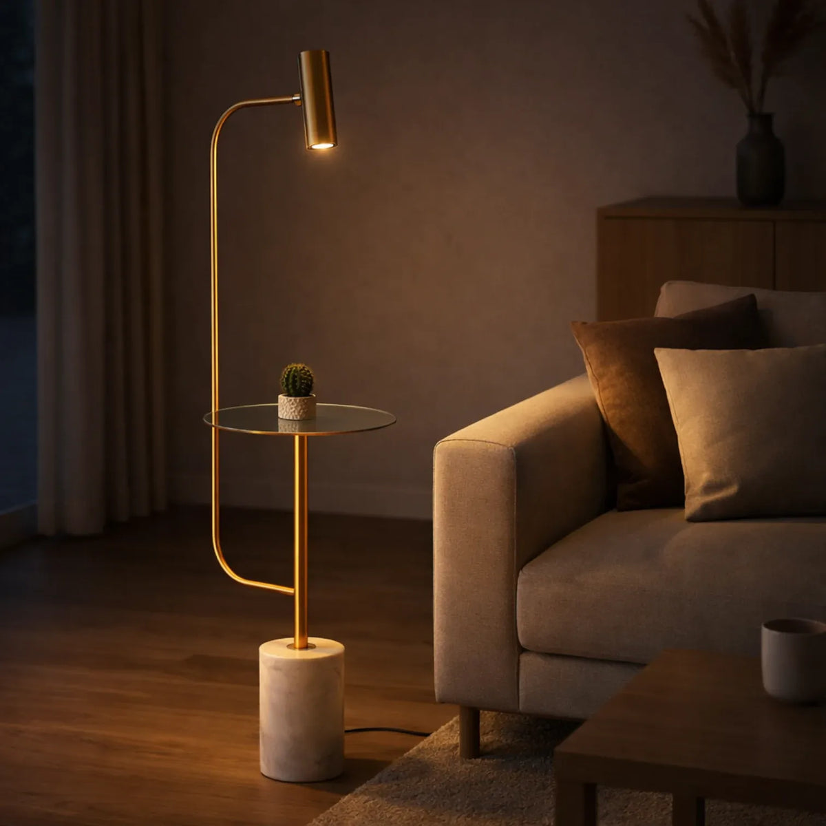Rise-Light Stehlampe Mit Tisch