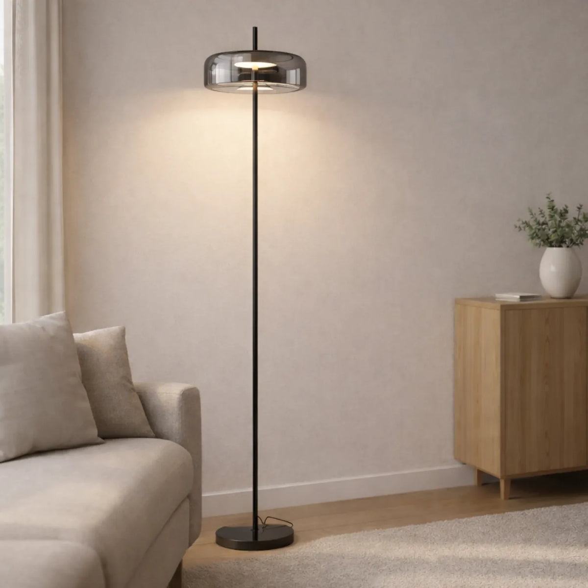 Rise-Light Grau Stehlampe wohnzimmer modern