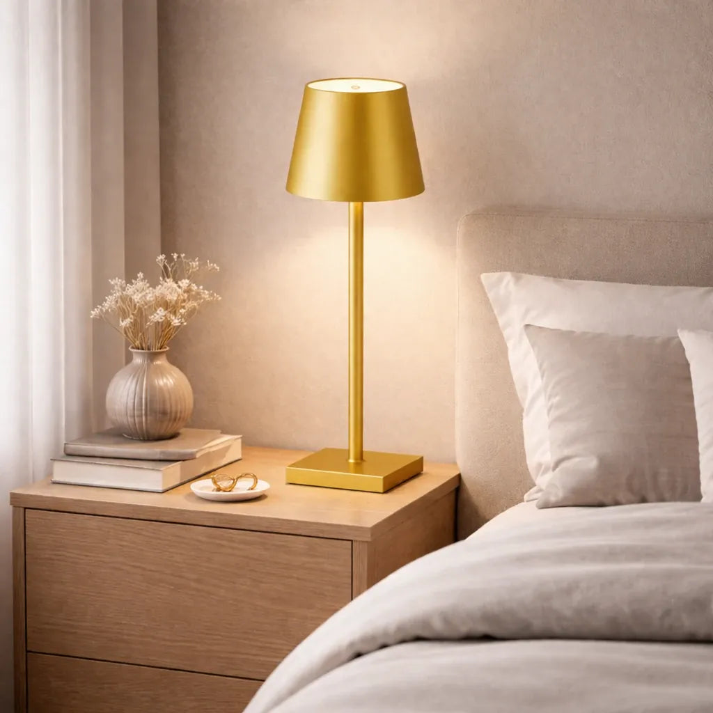 Rise-Light Gold Tischlampe Kabellos