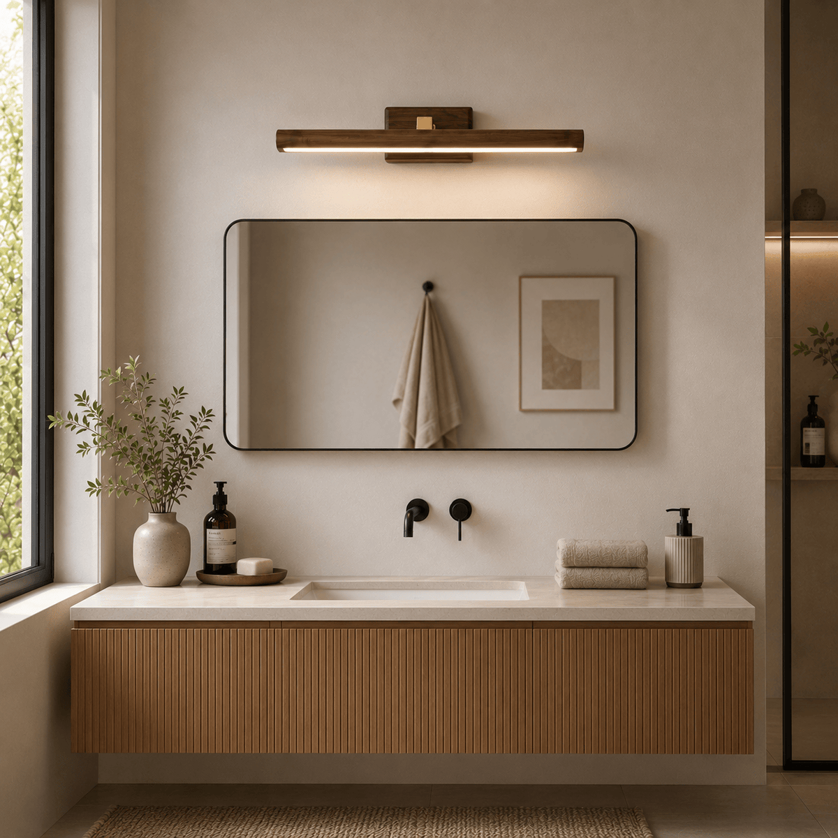 Rise-Light Braun Wandleuchte aus holz