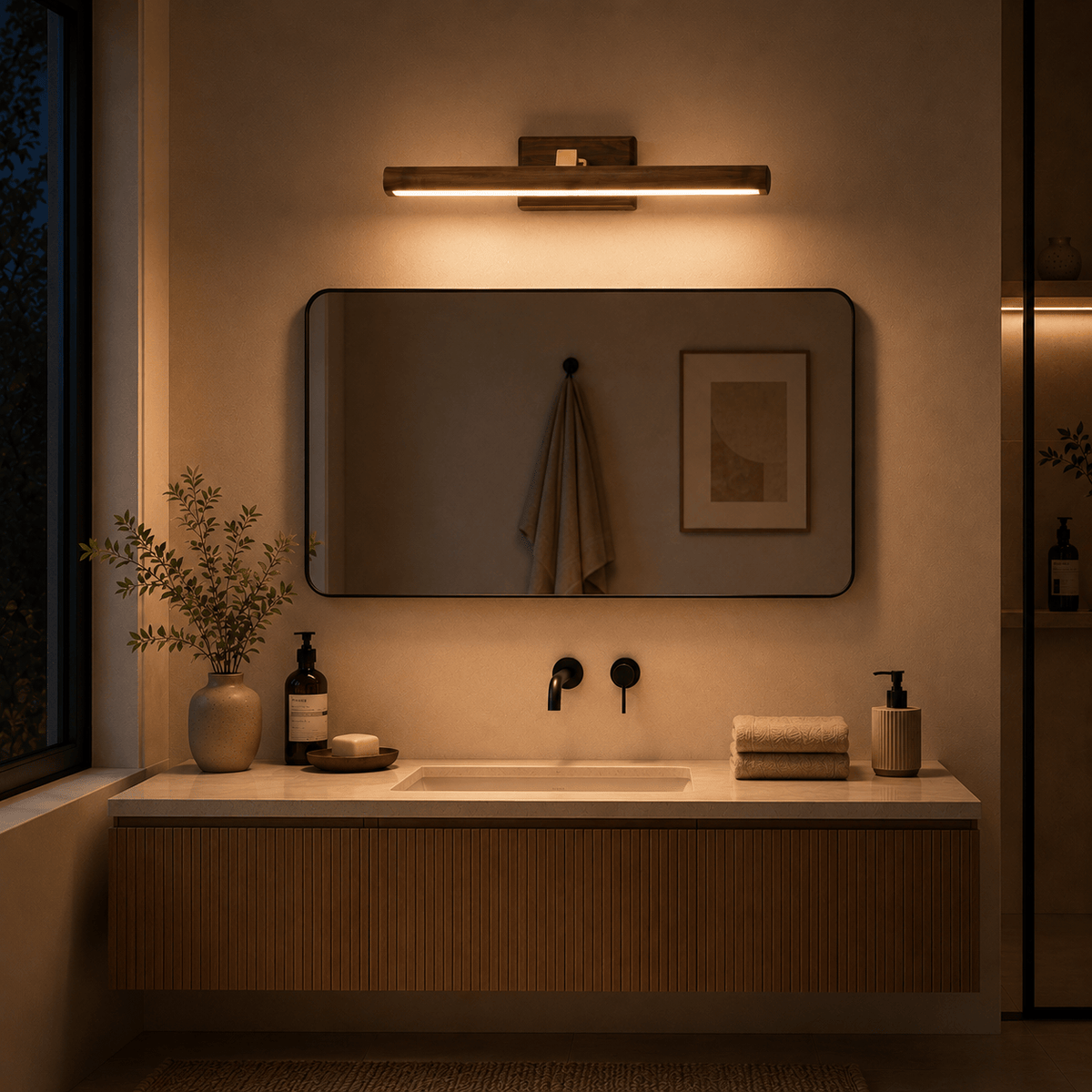 Rise-Light Wandleuchte aus holz
