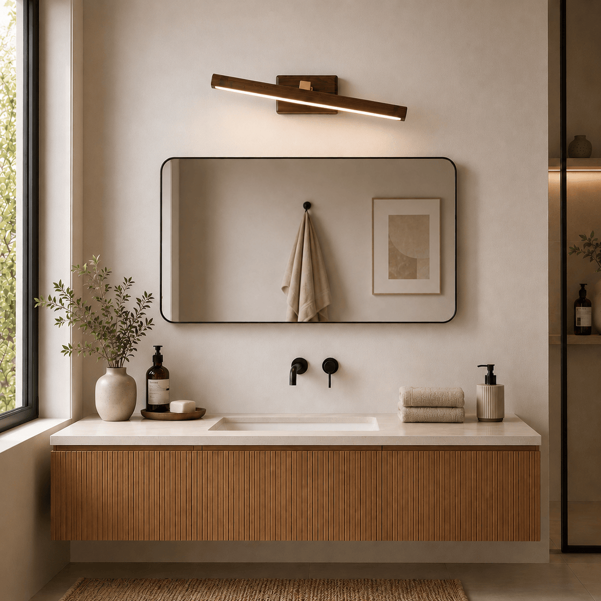 Rise-Light Wandleuchte aus holz