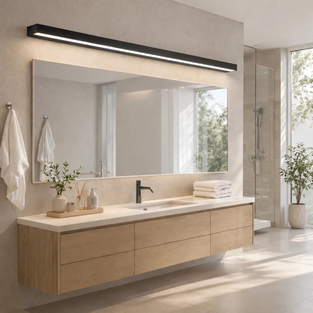 Rise-Light Schwarz / 40 cm Wandleuchte badezimmer led
