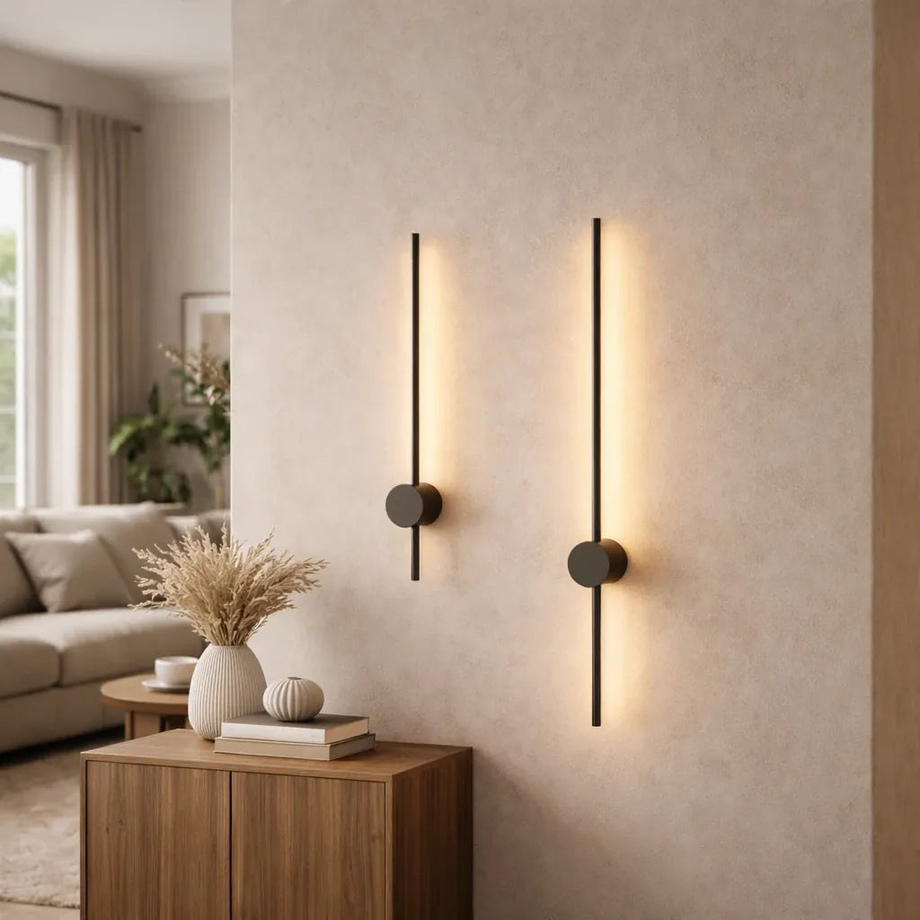 Rise-Light Schwarz / 60 cm Wandleuchte innen