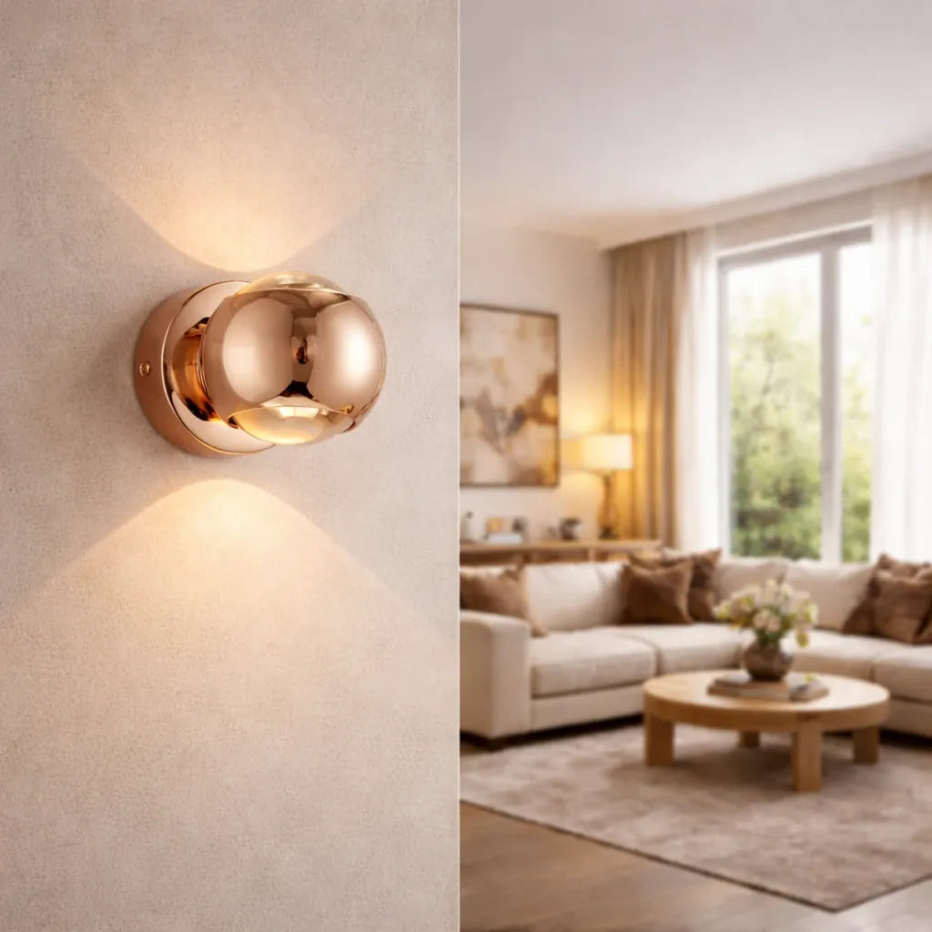Rise-Light rose gold Wandleuchte modern skandinavisch