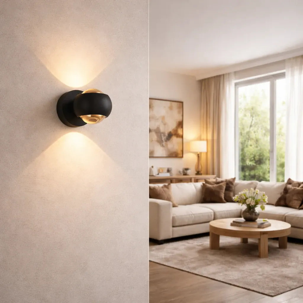Rise-Light Schwarz Wandleuchte modern skandinavisch