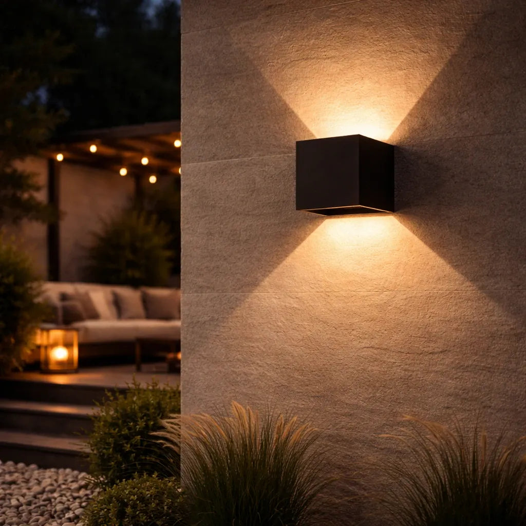 Rise-Light Schwarz / Warmweiß (2700–3500K) wandleuchten für garten