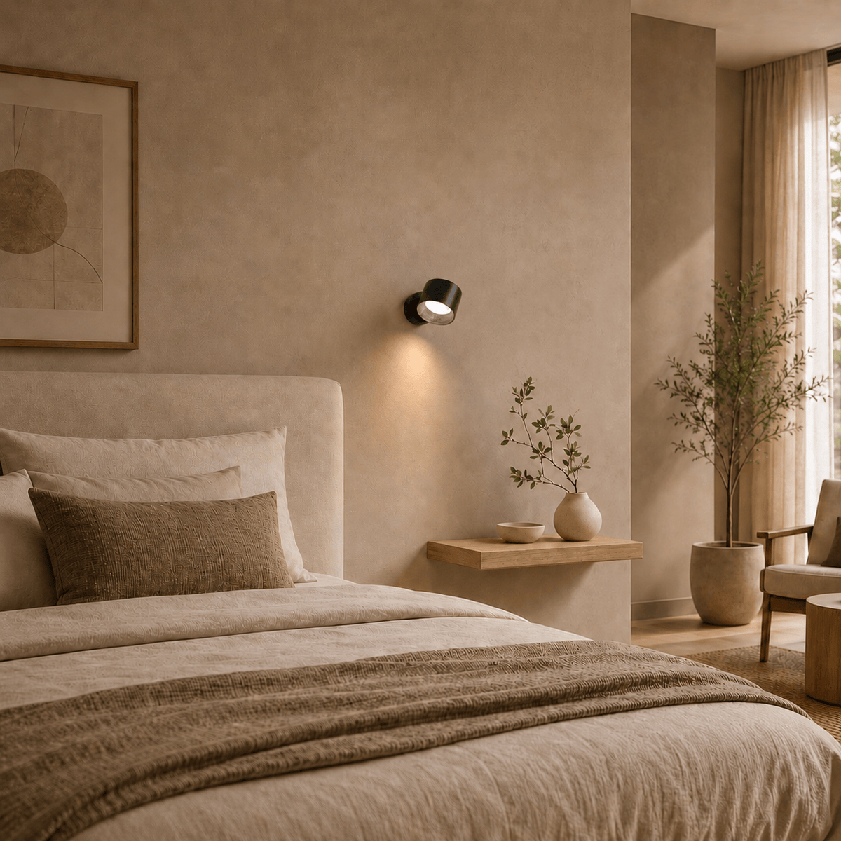 Rise-Light Wiederaufladbare LED-Wandleuchte – kabellos, dimmbar, 360° drehbar