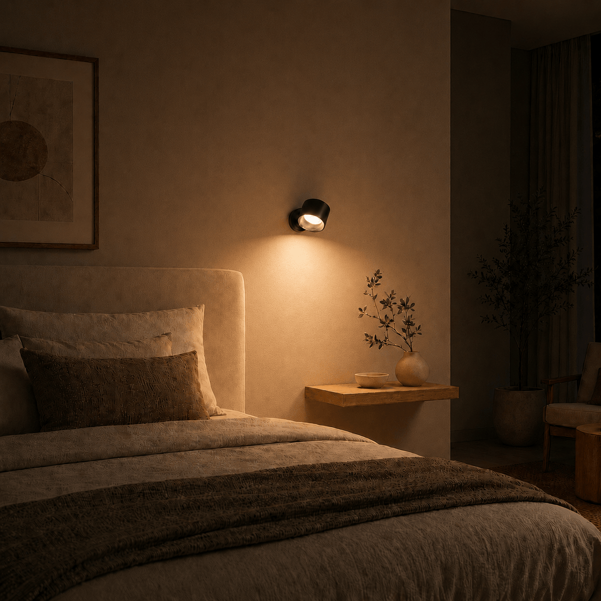 Rise-Light Wiederaufladbare LED-Wandleuchte – kabellos, dimmbar, 360° drehbar