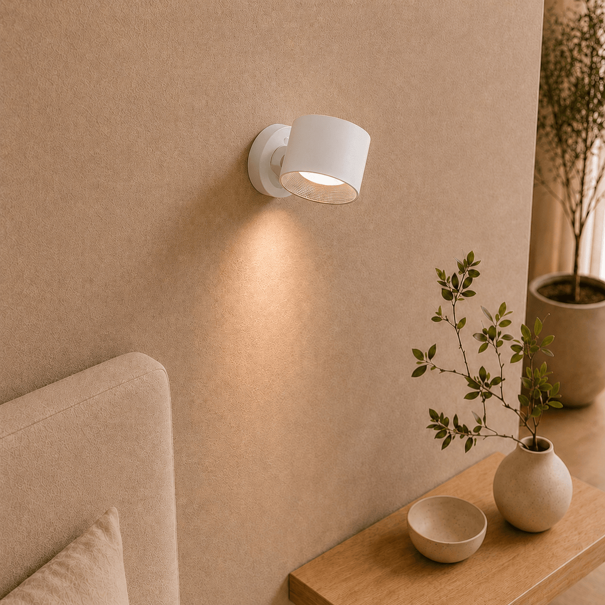 Rise-Light warmweiß Wiederaufladbare LED-Wandleuchte – kabellos, dimmbar, 360° drehbar